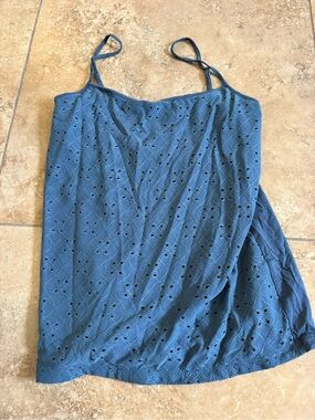 LOFT Blue Eyelet Camisole